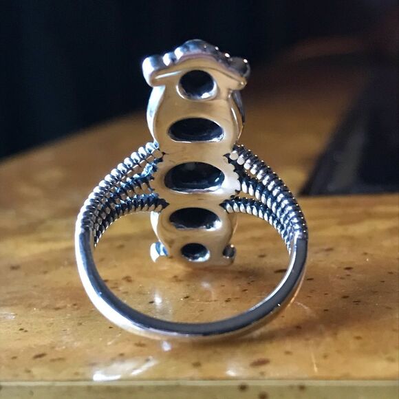 Natural Royston Blue Horizon Turquoise Sterling Silver Ring Size 8 - Picture 7 of 9